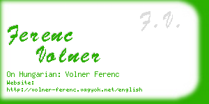 ferenc volner business card